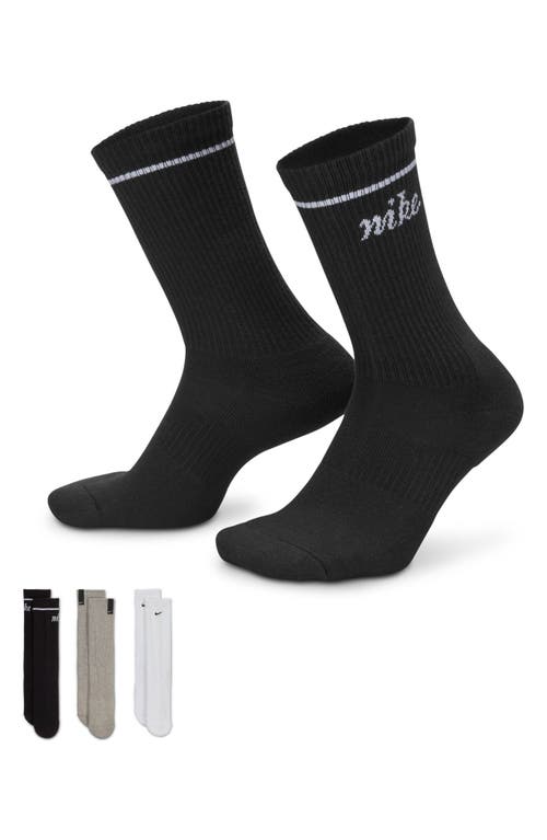 Nike Assorted 3-pack Dri-fit Everyday Plus Cushioned Crew Socks In Multi