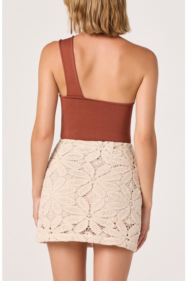 Ania Asymmetric One Shoulder Top, Alternate, color, BROWN