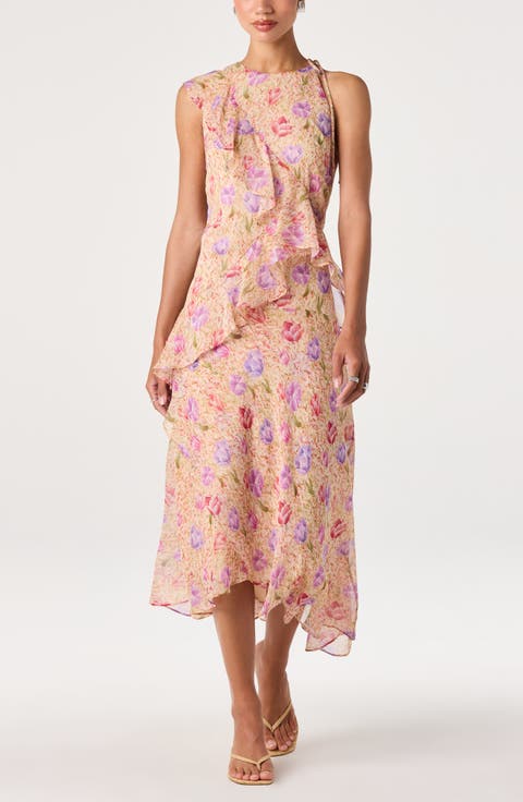 Angel Ruffle Midi Dress
