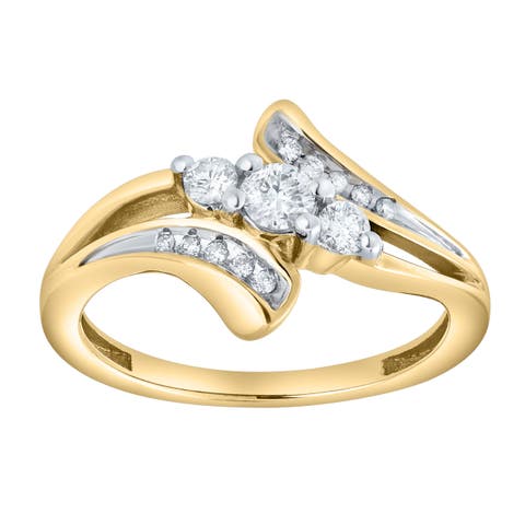 Solynne 0.30 Ct 10K Gold Bypass Diamond Ring