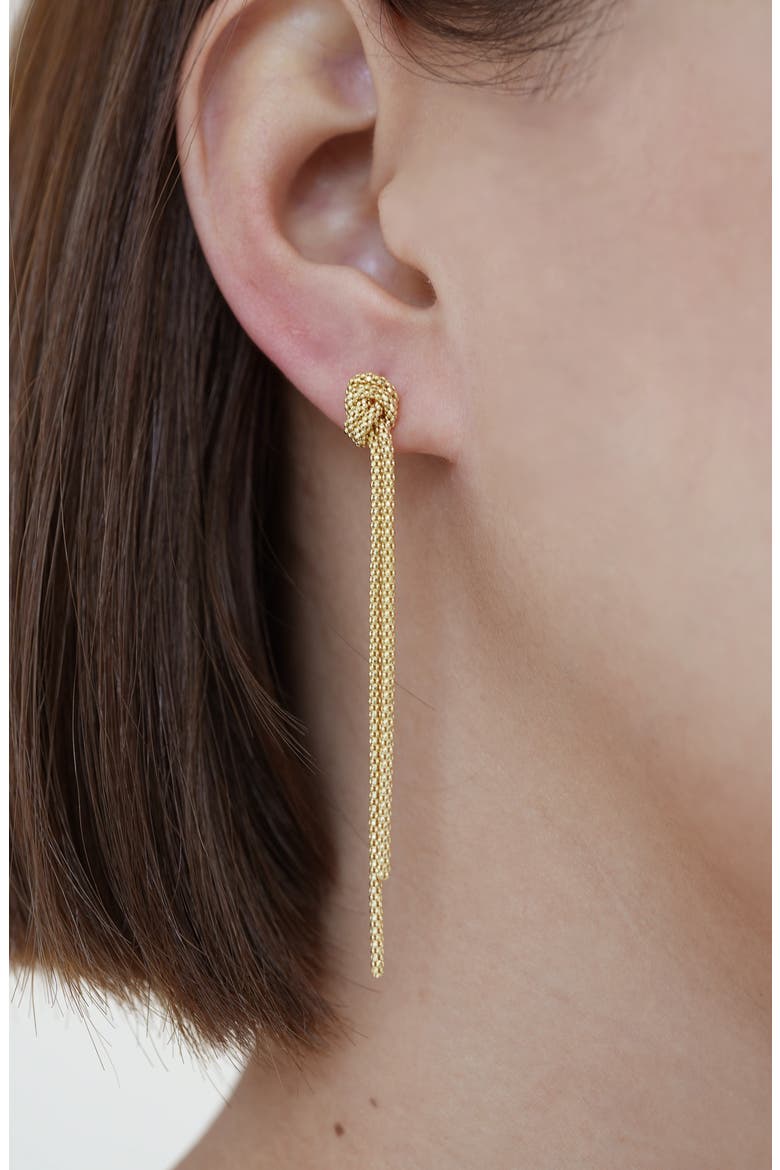 Knot Linear Earrings, Alternate, color, GOLD