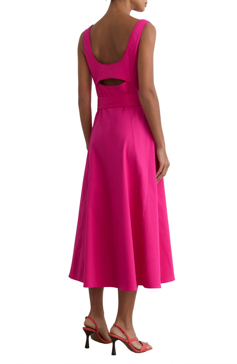 Reiss Irina Stretch Cotton Dress, Alternate, color, Pink