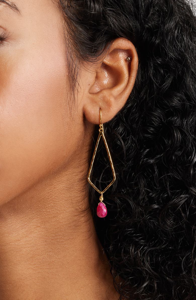 Kiara by Ki-Ele Gigi Drop Earrings, Alternate, color, Gold / Sapphire