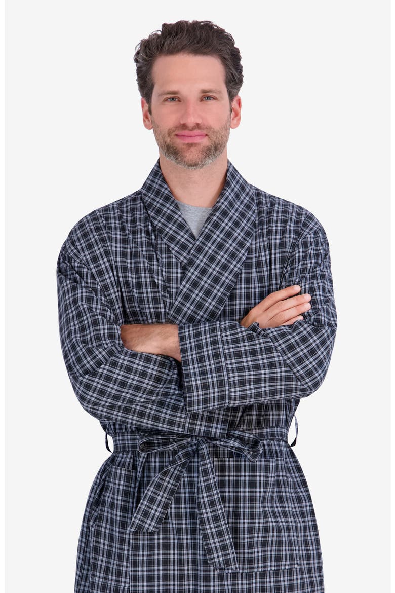 Shawl Collar Robe, Alternate, color, BLACK PLAID