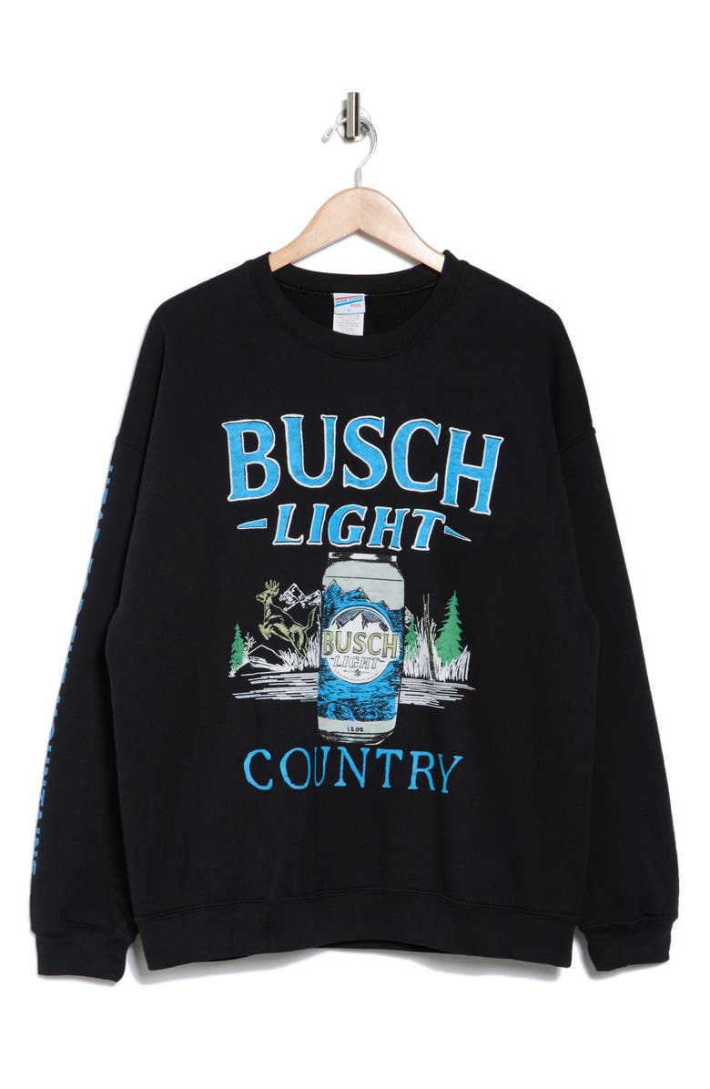 Junk Food Busch Light Country Graphic Sweatshirt, Alternate, color, Black