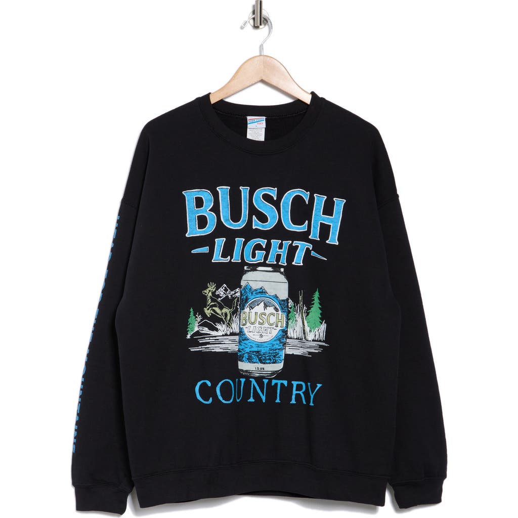 Junk Food Busch Light Country Graphic Sweatshirt In Black