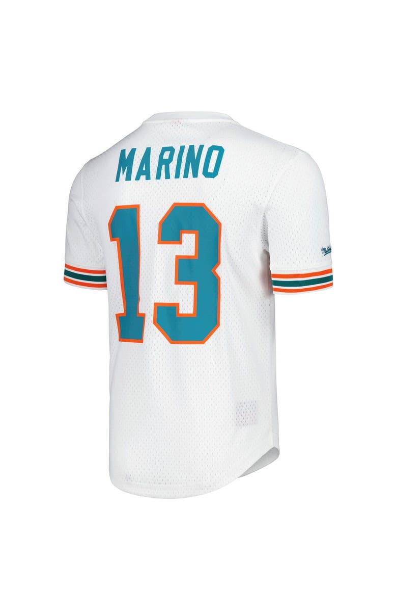 Mitchell & Ness Men's Mitchell & Ness Dan Marino White Miami Dolphins Retired Player Name & Number Mesh Top, Alternate, color, 