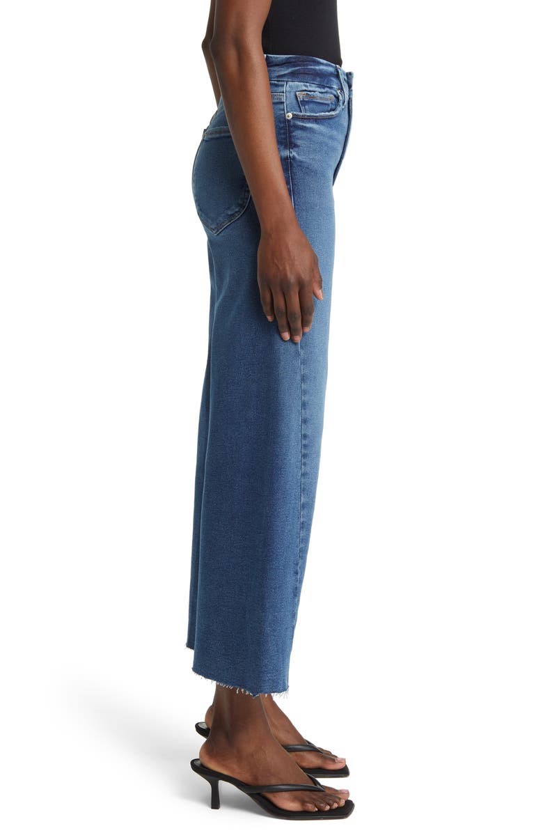Good American Good Waist High Waist Crop Palazzo Jeans, Alternate, color, Indigo394