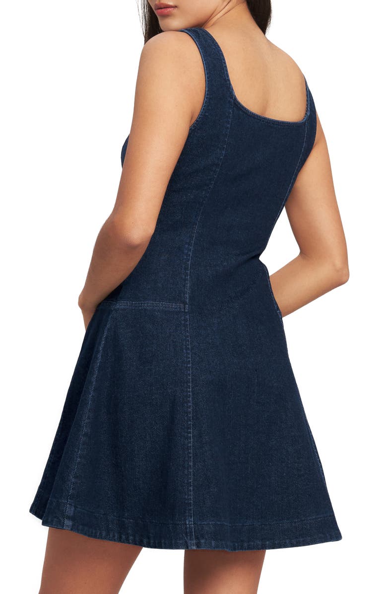 FLYING TOMATO Denim Minidress, Alternate, color, Medium Indigo