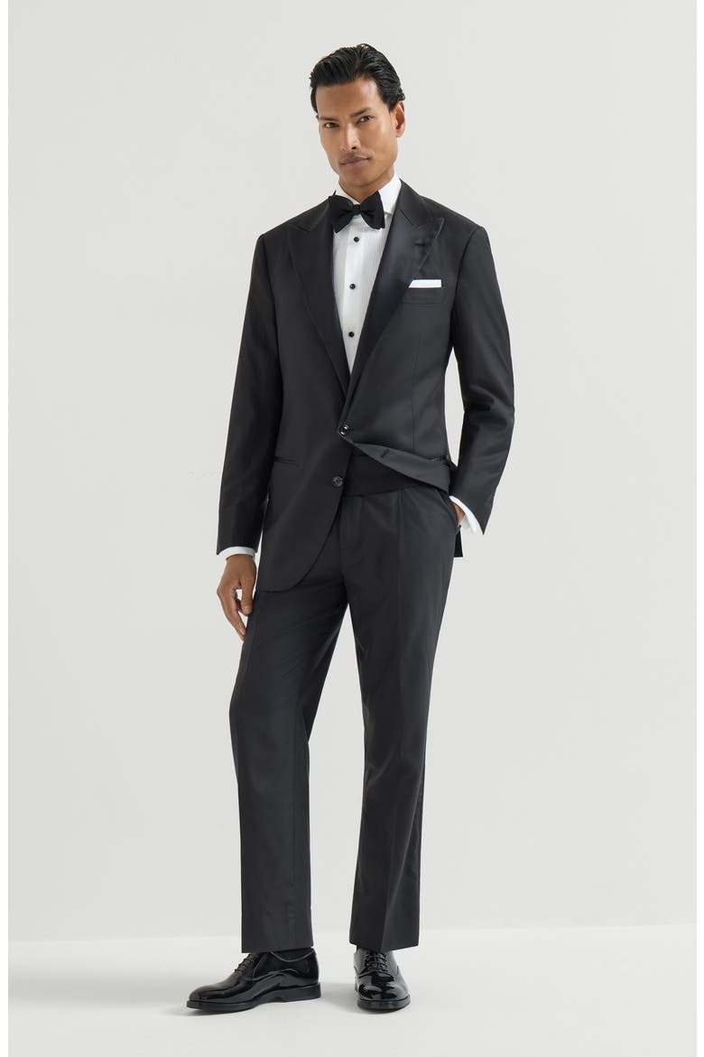 Tuxedo shirt with pleating, Alternate, color, White