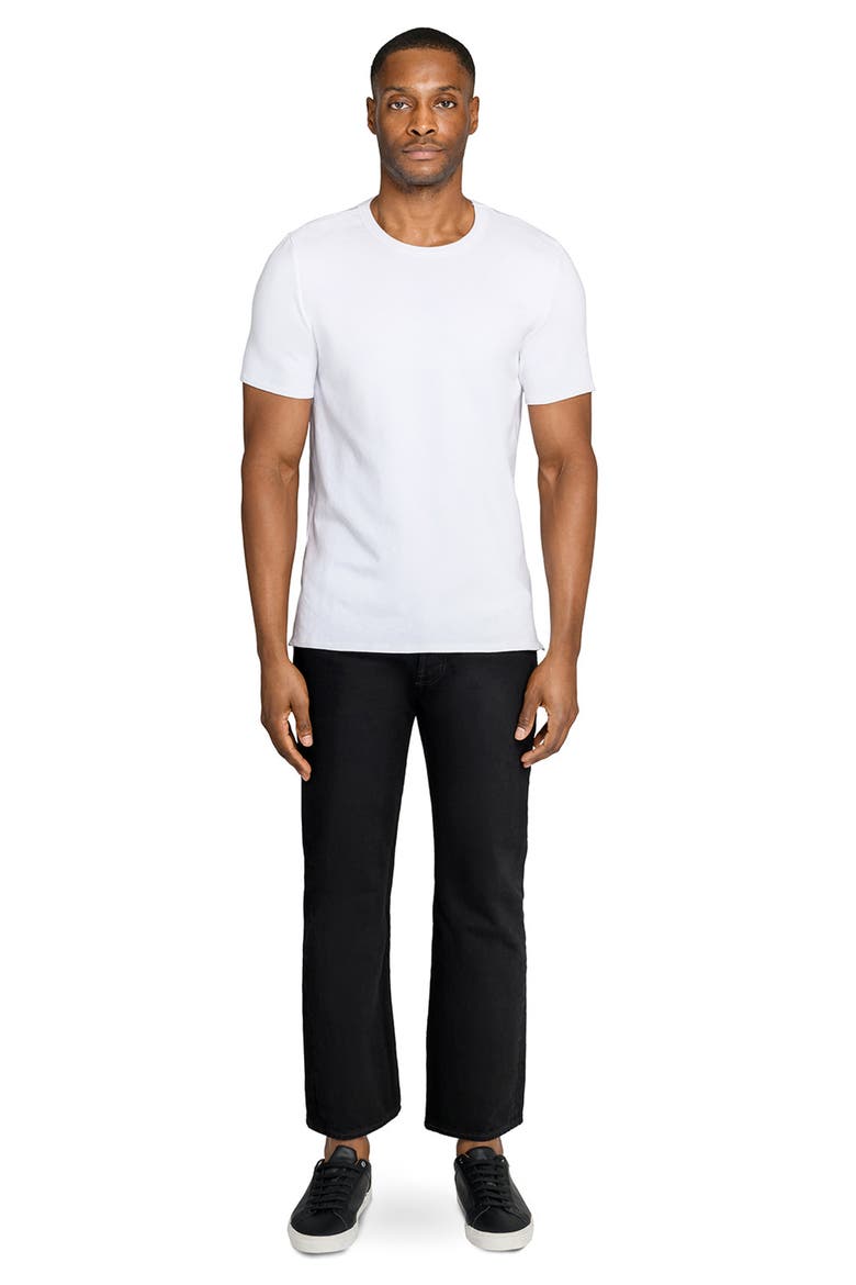 Asher Black Slub Stretch Cotton & Modal T-Shirt, Alternate, color, WHITE