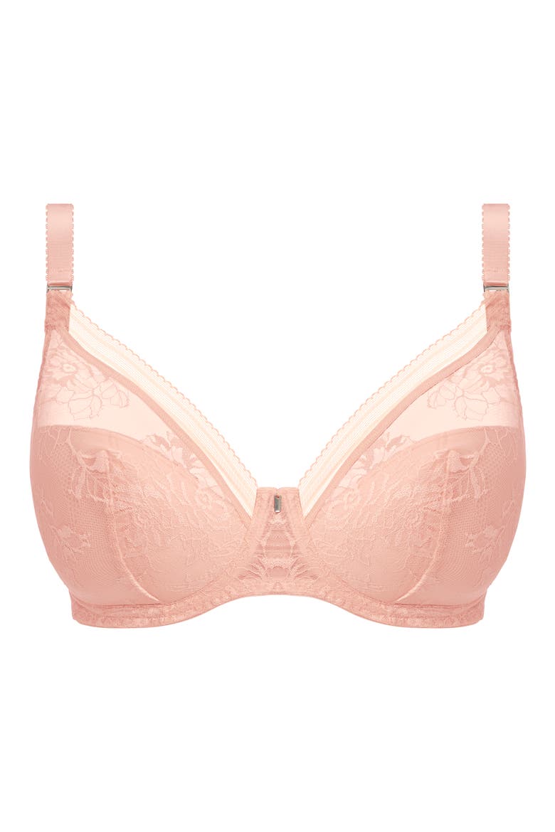 Fusion Lace Underwire Plunge Bra, Alternate, color, BLUSH