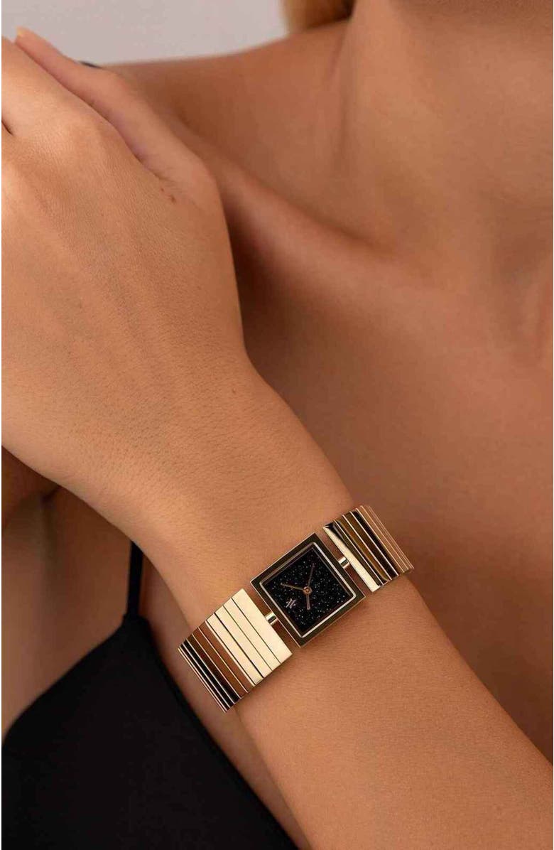 VANNA Linea Gemstone Watch, Alternate, color, Black Sandstone-Gold