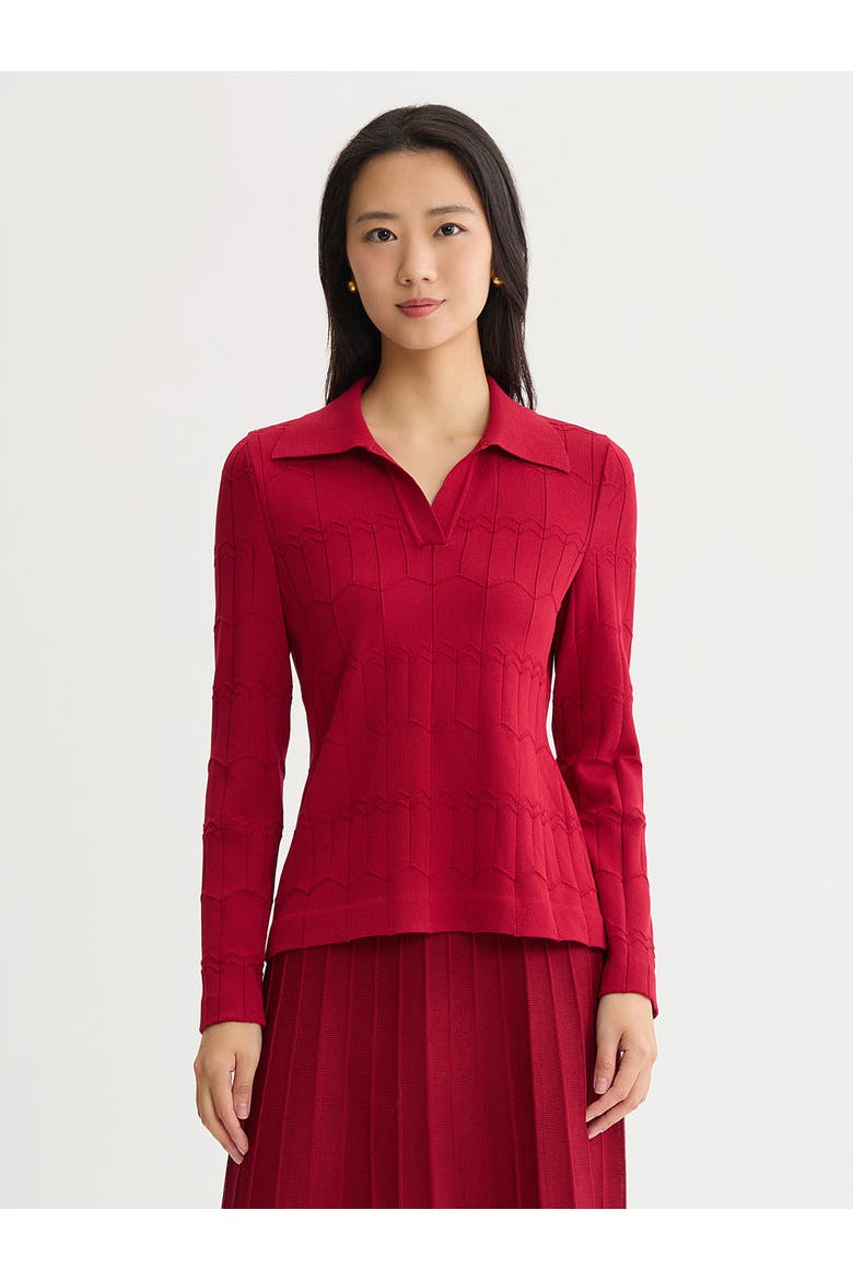 Textured Soft Knit Top, Main, color, Scarlet Red