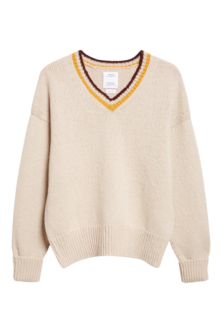 College Wool & Cashmere V-Neck Sweater, Alternate, color, IVORY