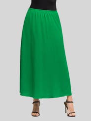 24seven Comfort Apparel Elastic Waist A-LINE Maxi Skirt