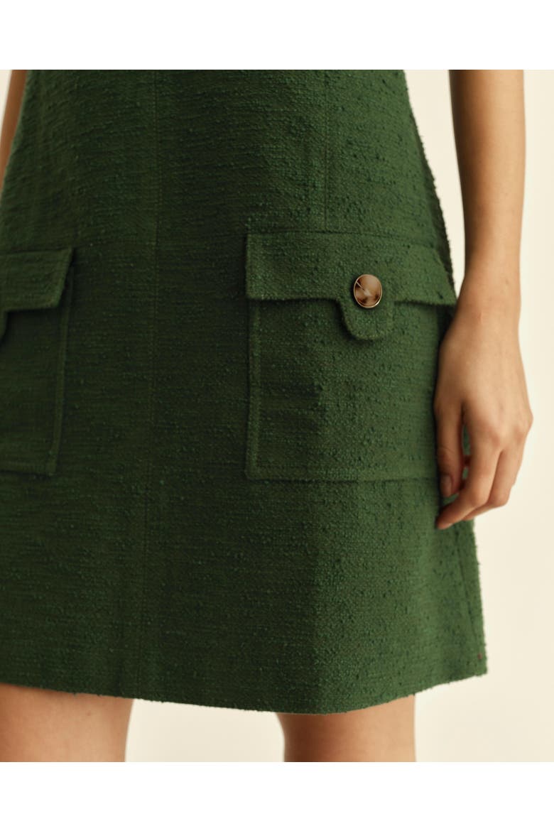 Madison Bouclé Mini Dress, Alternate, color, Spruce
