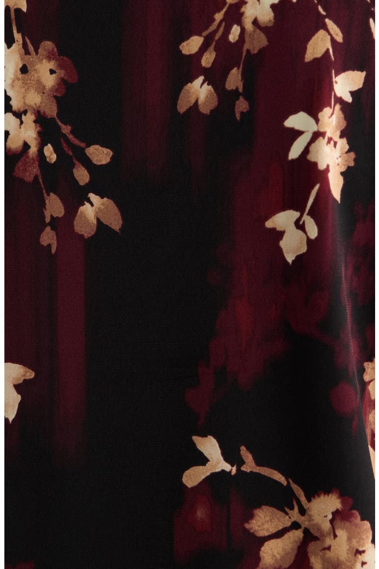 Mixed Media Floral Print Jersey & Georgette Top, Alternate, color, ANNE BLACK MULTI
