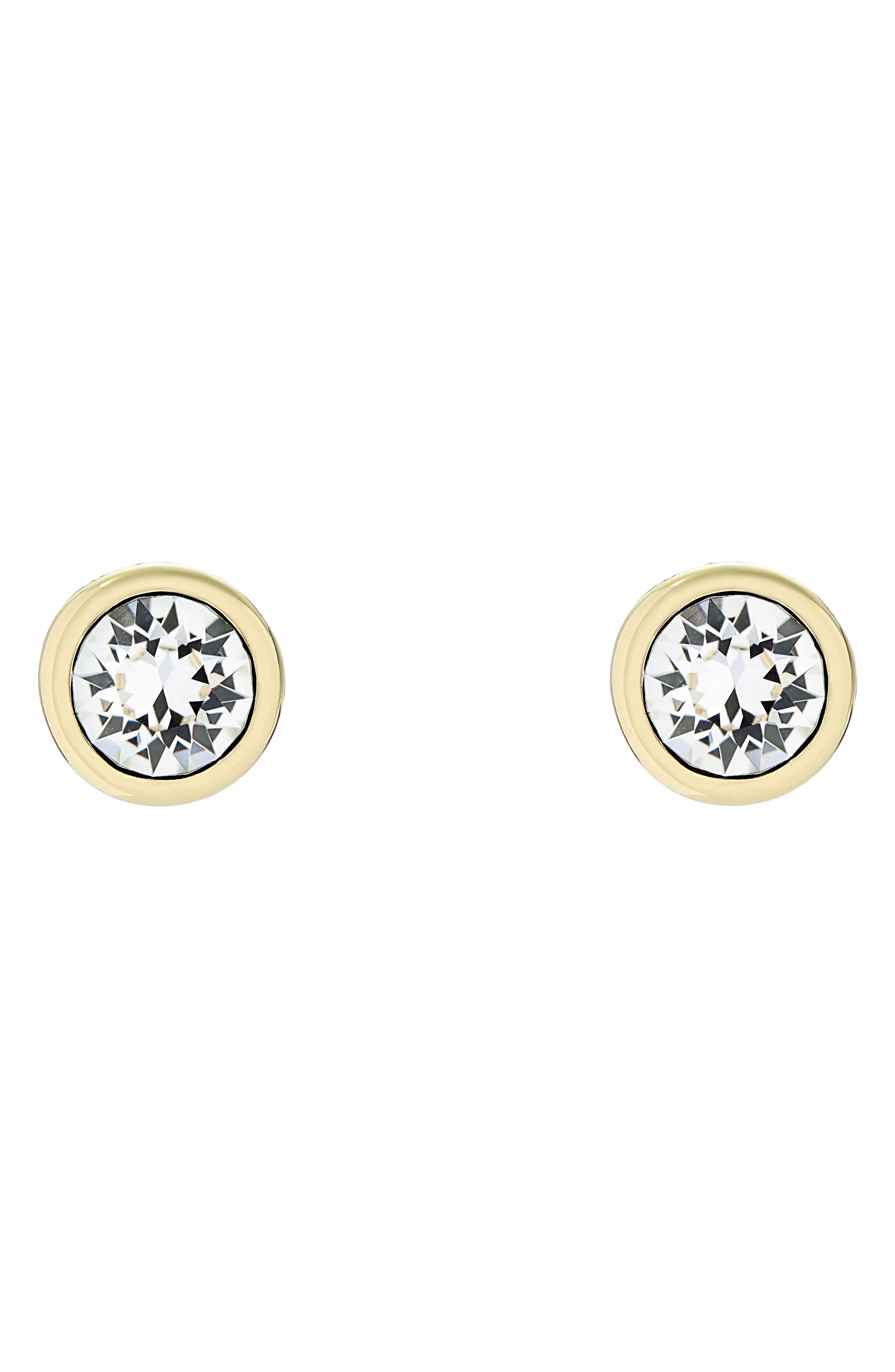 GOLD TONE CLEAR CRYSTAL