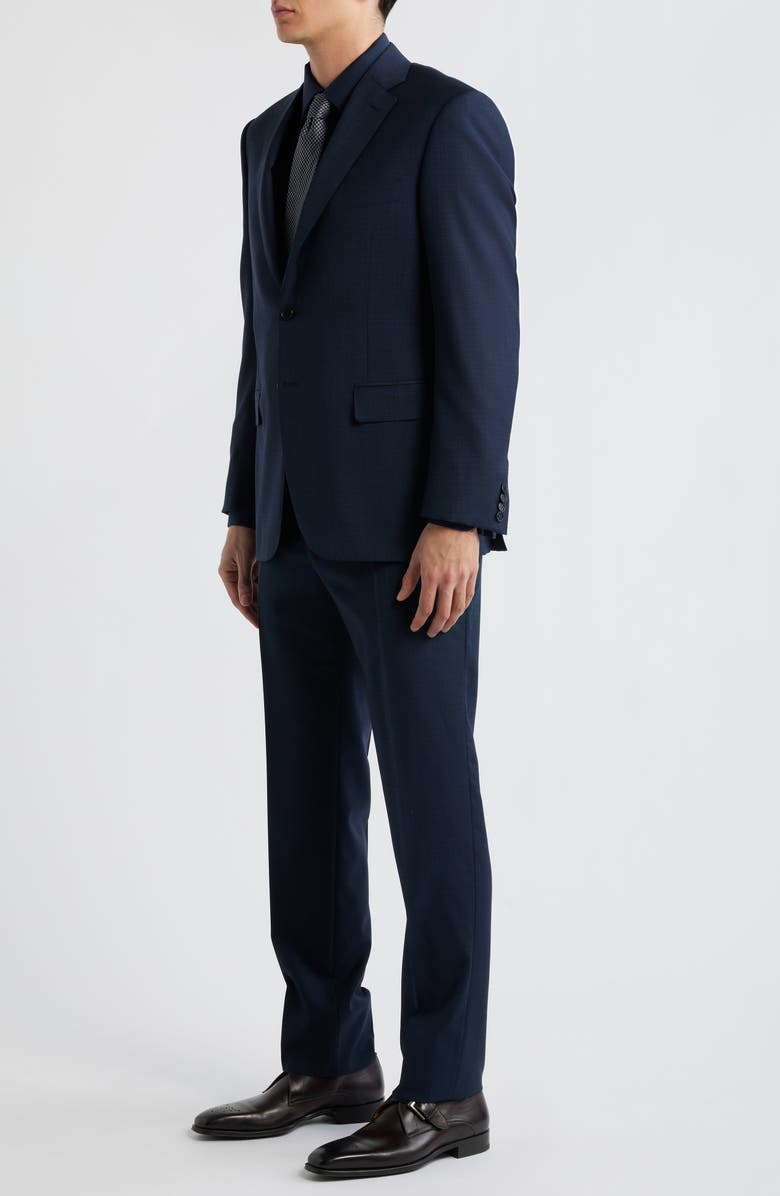 Canali Siena Regular Fit Navy Slub Wool Suit, Alternate, color, Navy