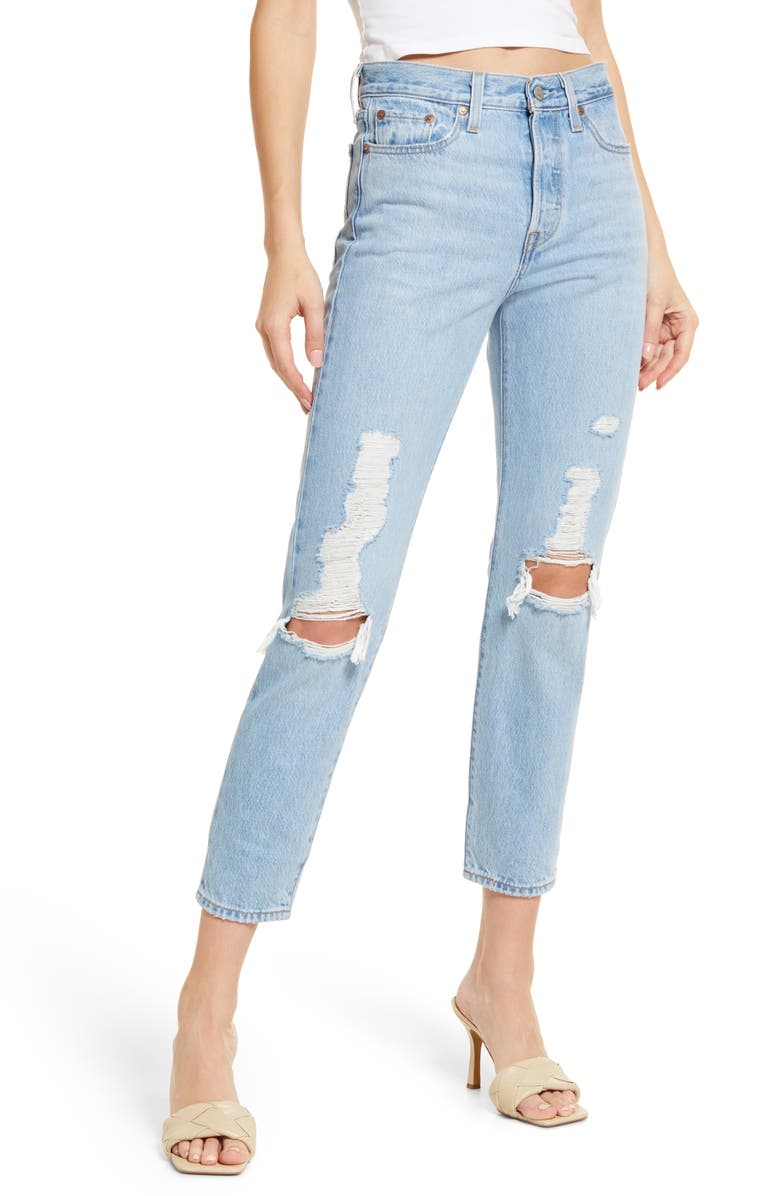 Levi's<sup>®</sup> Wedgie Icon Fit Ripped High Waist Jeans, Main, color, 