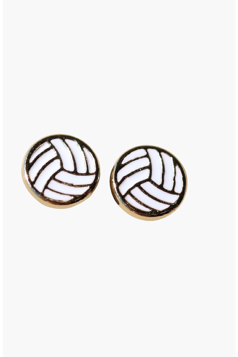 Volleyball Stud Earrings, Main, color, Gold