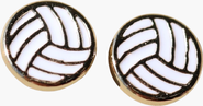 Nickel & Suede Volleyball Stud Earrings