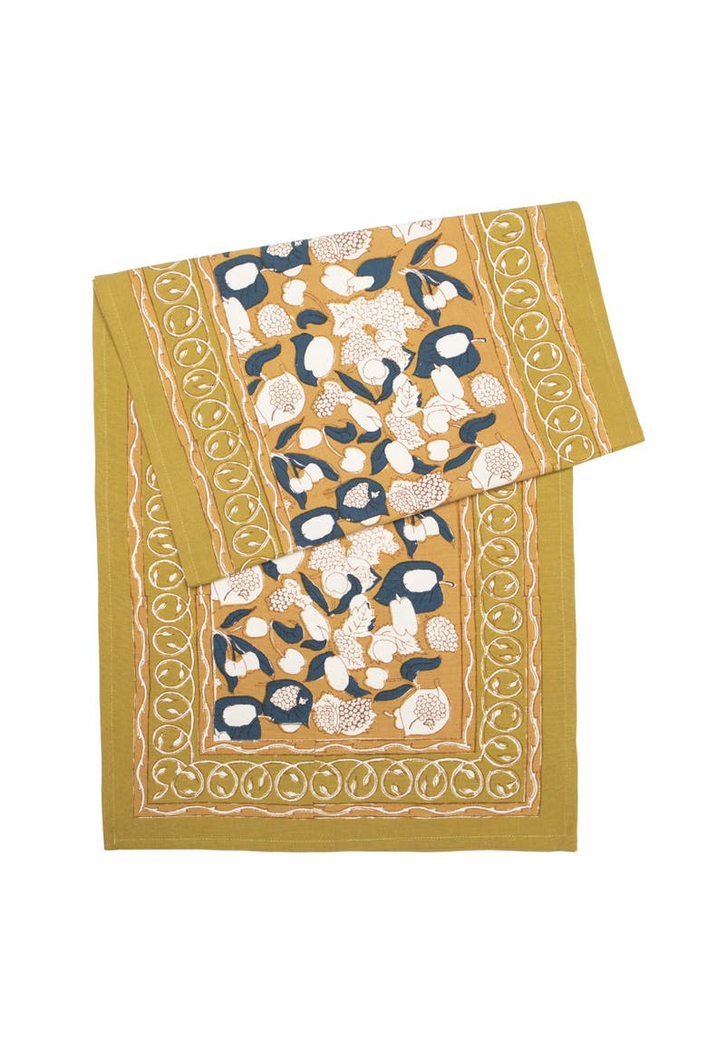 Forest Harvest Runner, Main, color, Mustard/Blue 16" x 90"