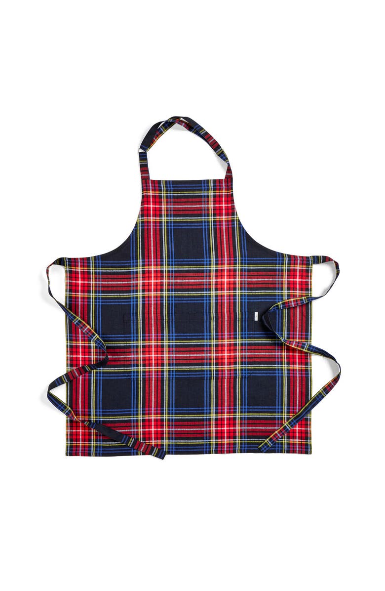 Solino Home Linen Apron 33 x 30 in for Dining Table, Holiday and Everyday Table Decor - Linen Bib Apron, Main, color, Black