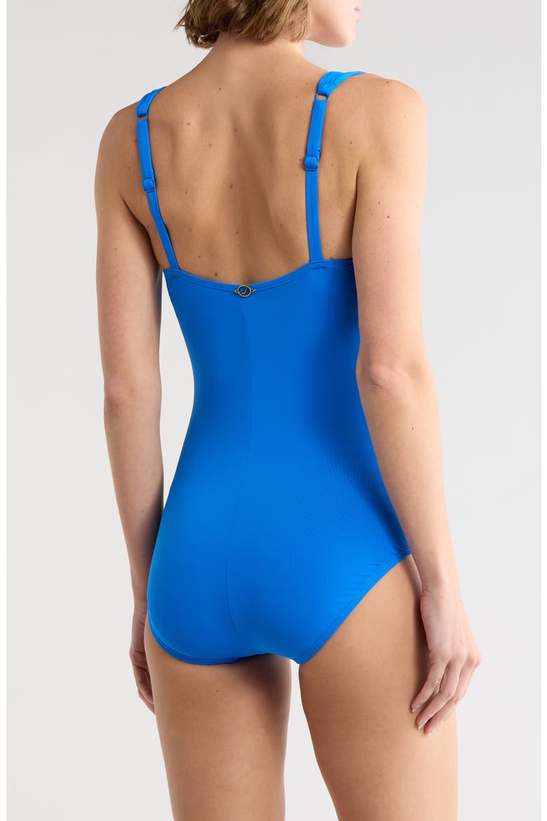 Surplice One-Piece Swimsuit, Alternate, color, COBALT