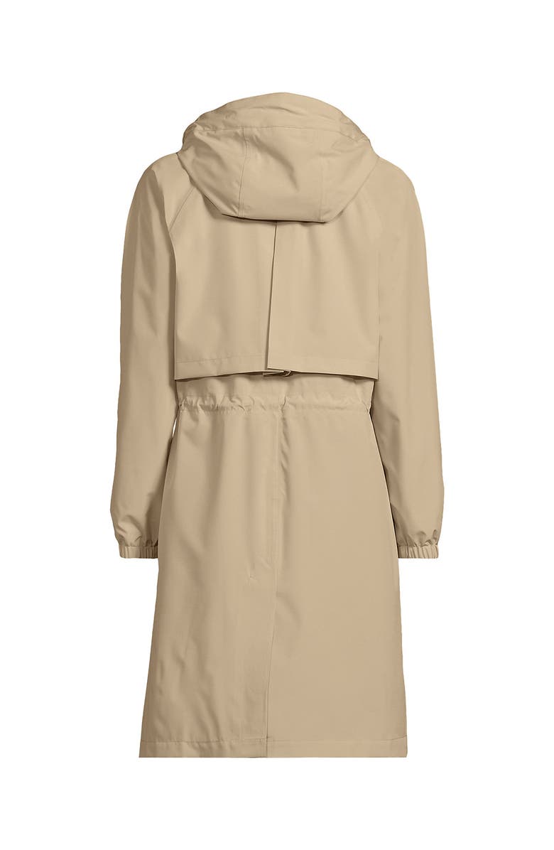 Lands' End Plus Size Squall Packable Long Raincoat, Alternate, color, Champagne