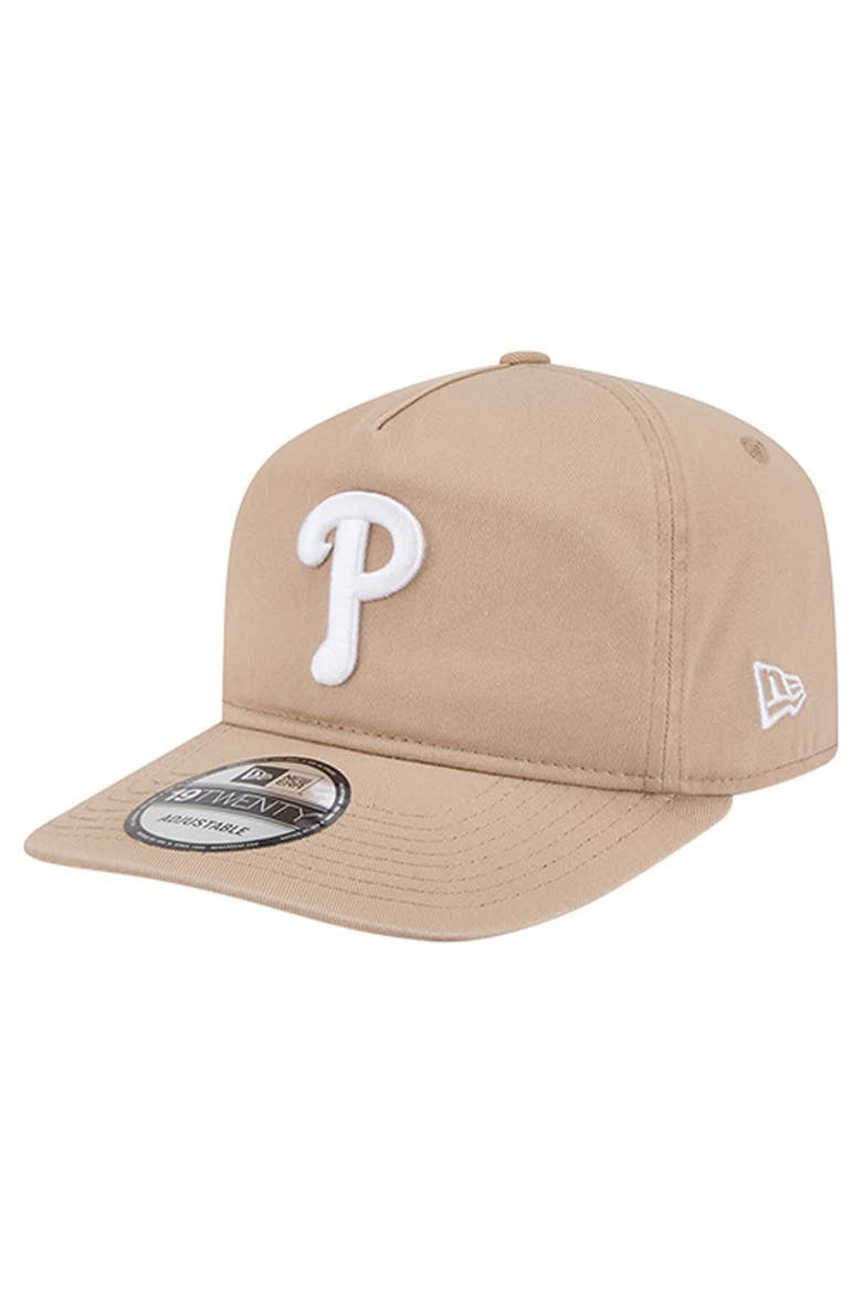 Men's New Era Light Beige Philadelphia Phillies Cam 19TWENTY Adjustable Hat, Main, color, Light Beige