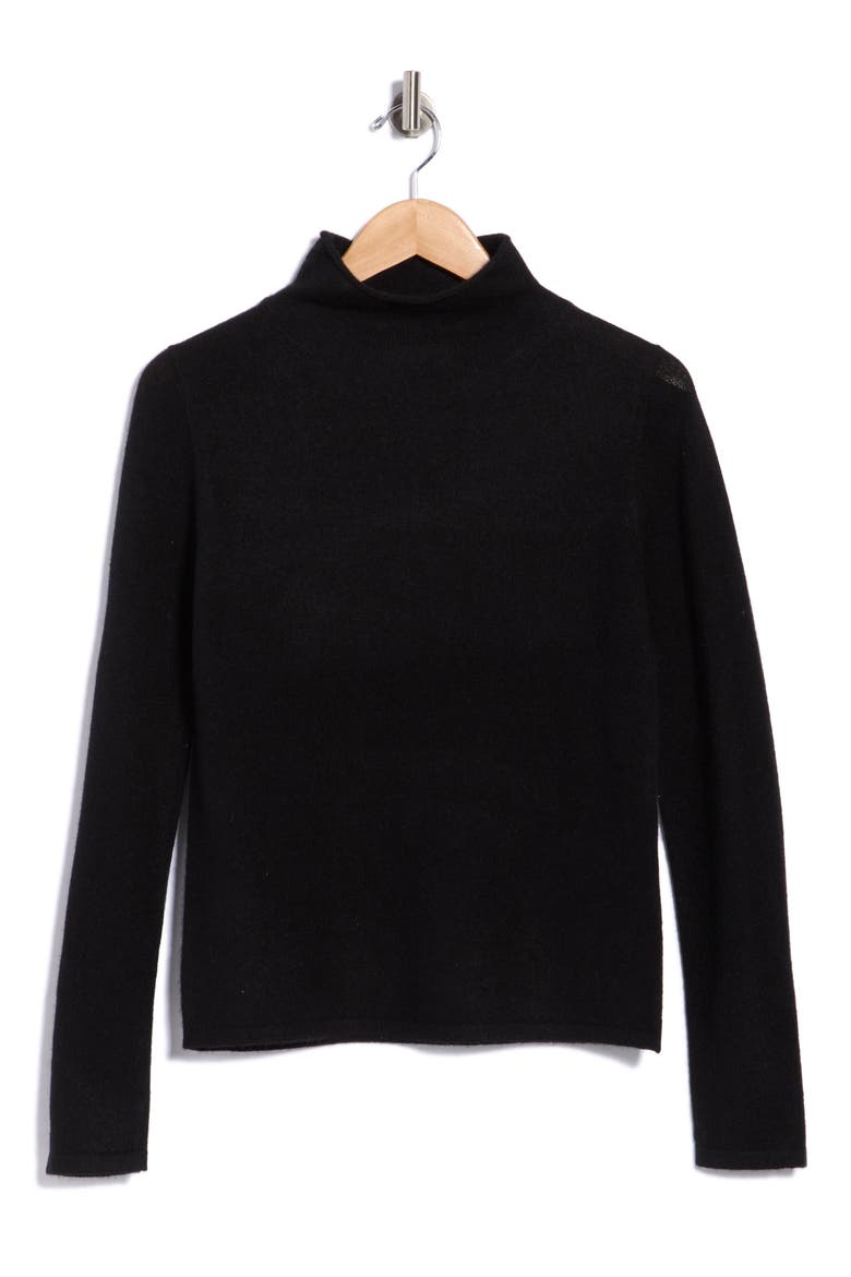 Cashmere Funnel Neck Sweater, Main, color, BLACK