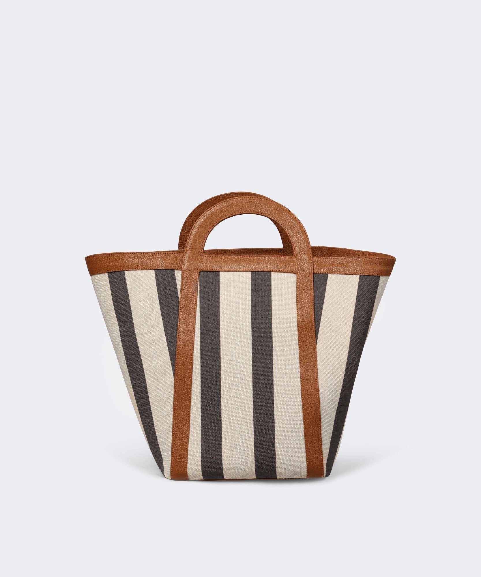 Atuel Stripe Large Tote, Main, color, Natural Canvas Caramel