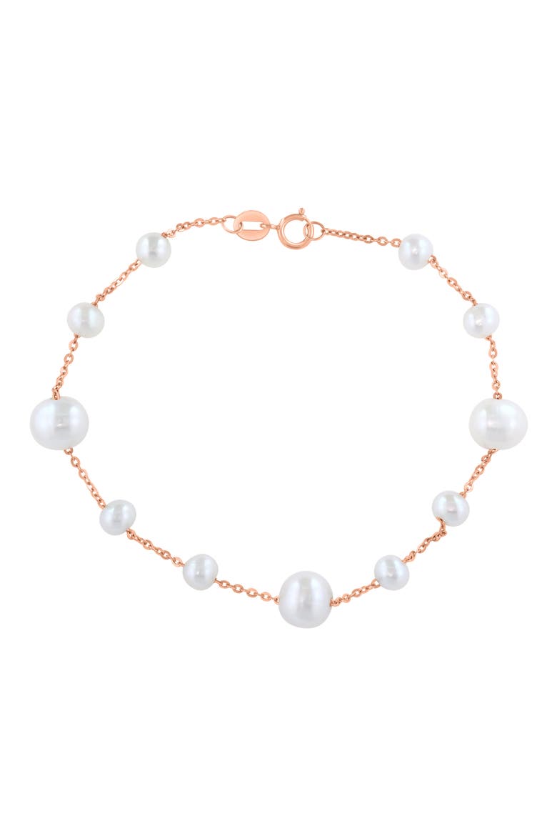 Freshwater Pearl Station Bracelet, Main, color, WHITE
