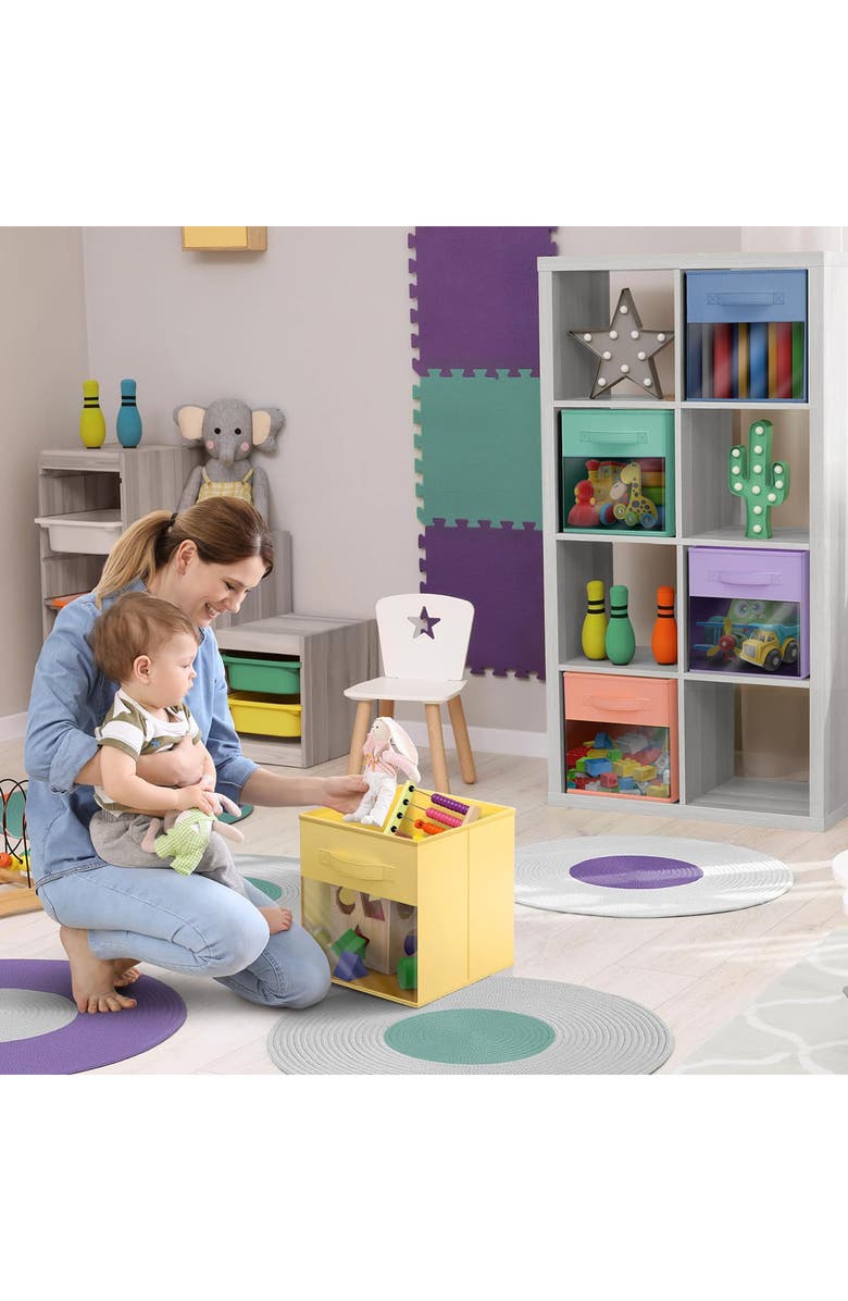 SORBUS 6-Pack Window Collapsible Storage Bins, Alternate, color, Pastel Colors