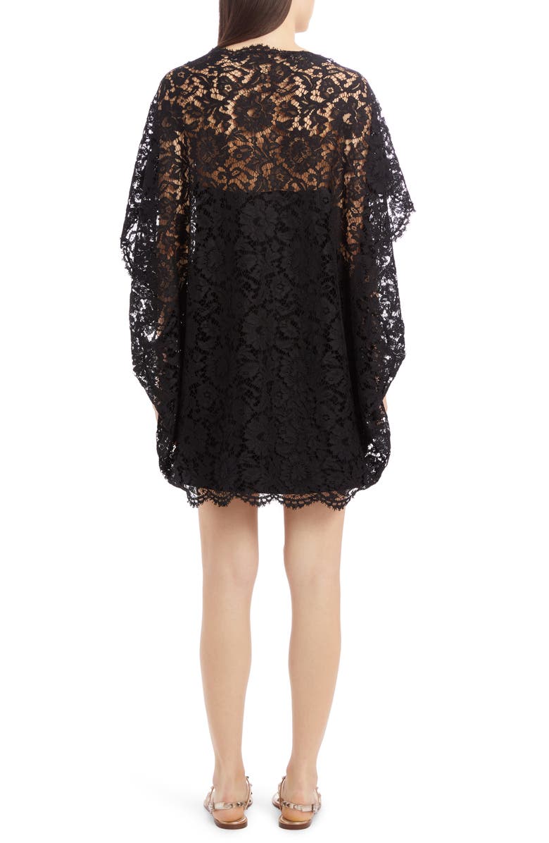 Valentino Lace Cape Minidress, Alternate, color, 