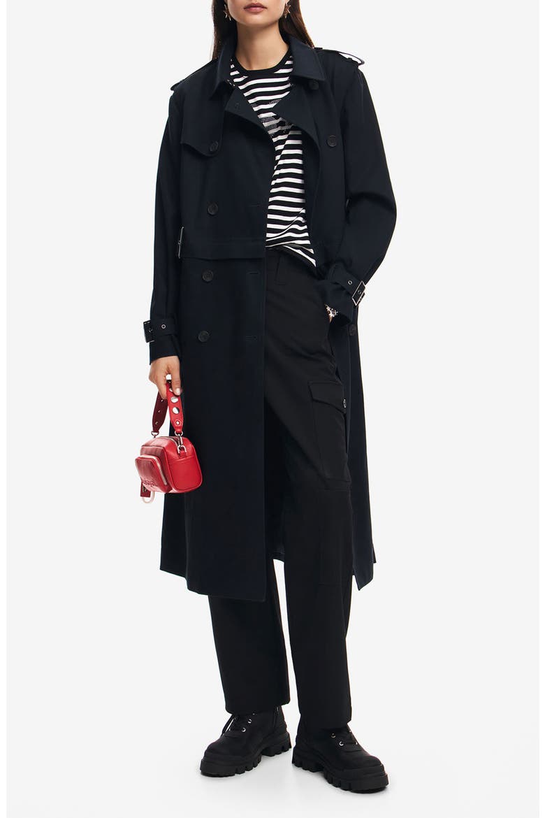 Vilma Cotton Twill Trench Coat, Main, color, BLUE