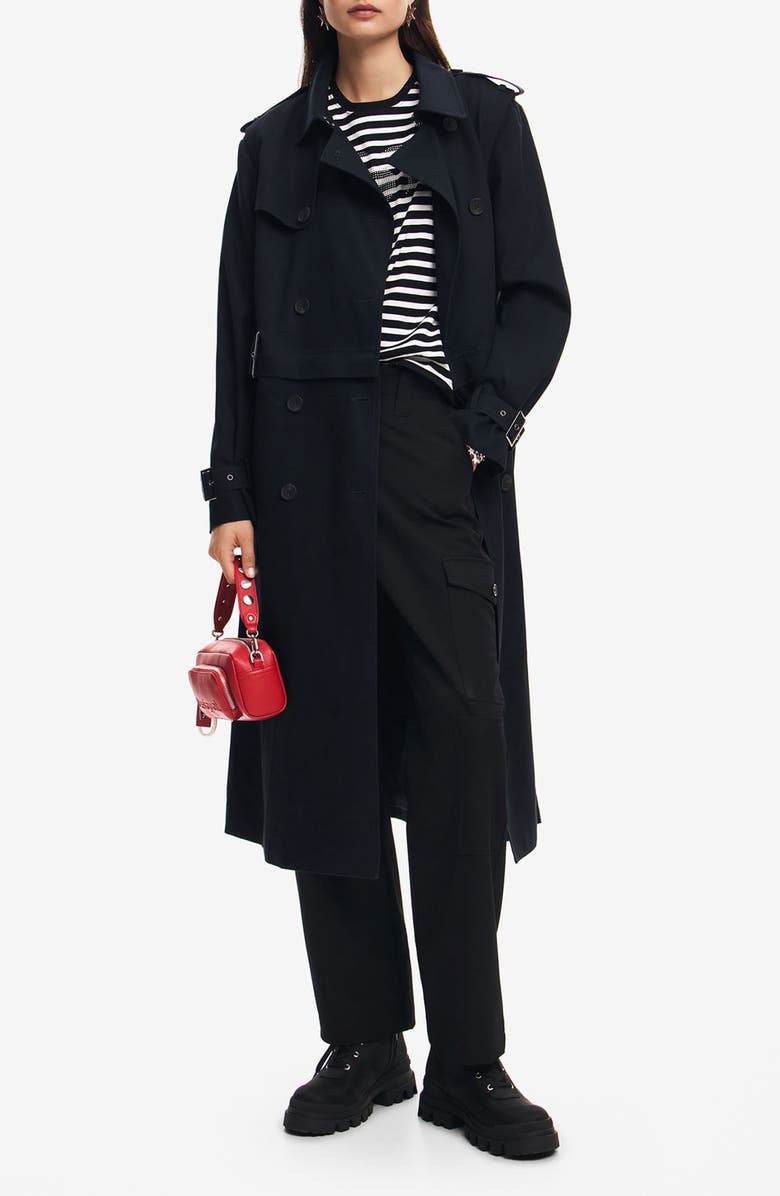 Desigual Vilma Cotton Twill Trench Coat, Main, color, 