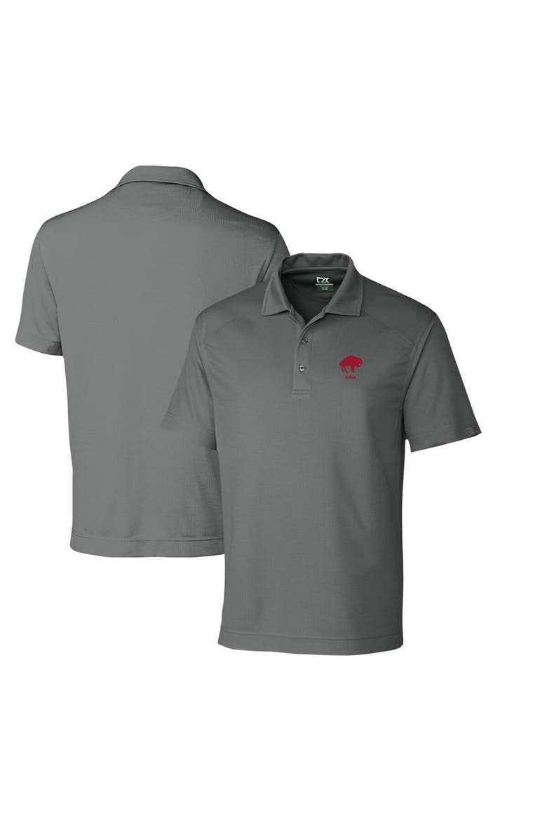 Cutter & Buck Men's Cutter & Buck Steel Buffalo Bills Throwback Logo DryTec Genre Textured Solid Polo, Main, color, 