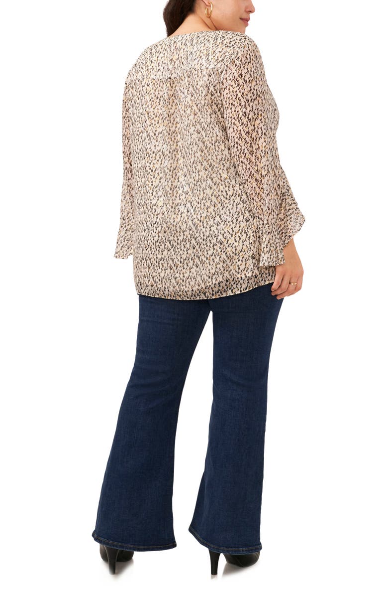 Vince Camuto V-Neck Flutter Sleeve Top, Alternate, color, 