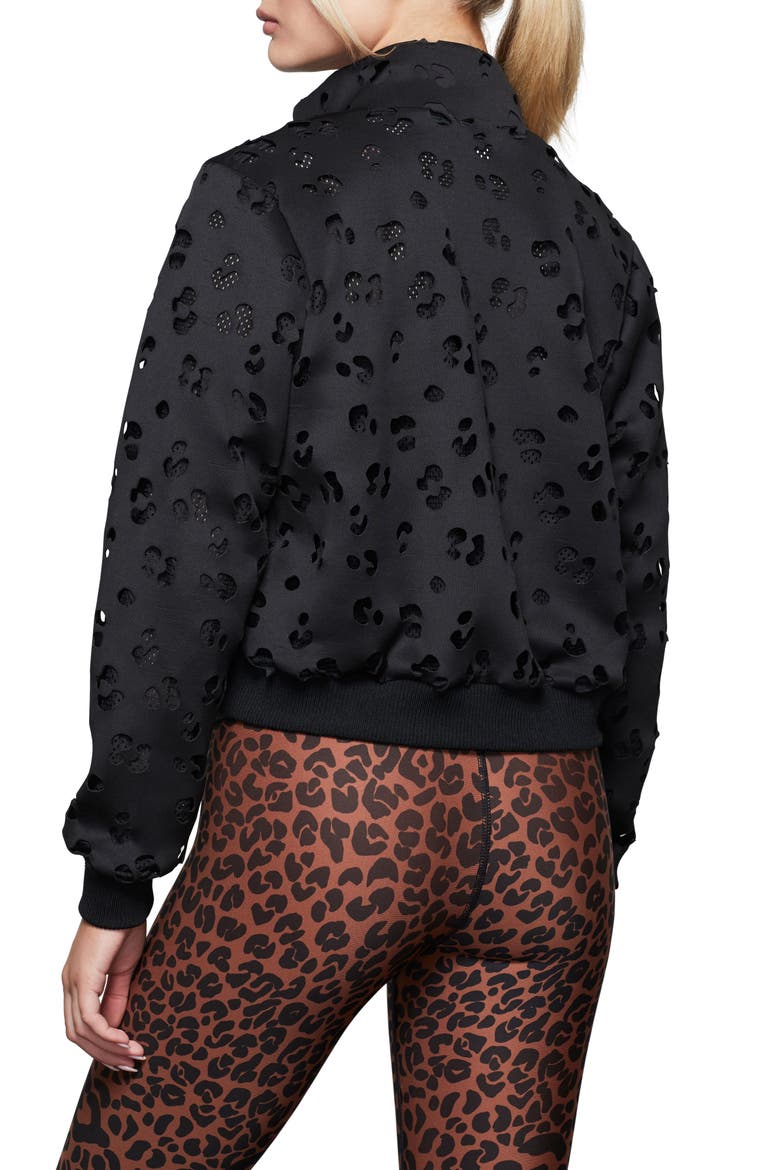 Laser Scuba Crop Jacket, Alternate, color, BLACK