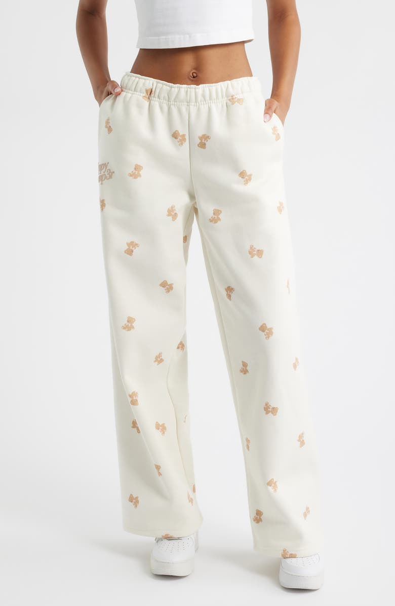 HAPPY CAMP3R Dreams Wide Leg Sweatpants, Main, color, Cream