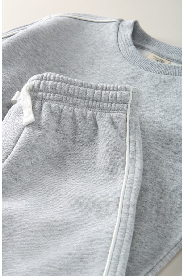 Kids' Piped Sweatshirt & Shorts Set, Alternate, color, GREY SOFT HEATHER