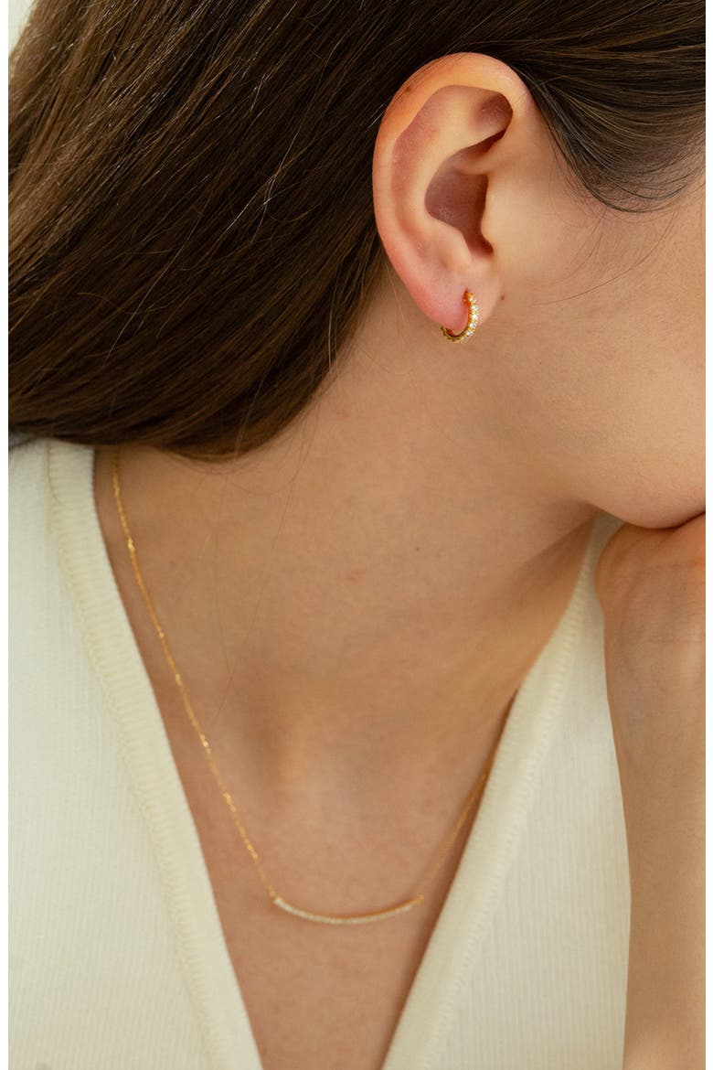 Sterling Silver 18k Gold Plated Sylvia Necklace Classic Minimal Crystal, Alternate, color, Gold