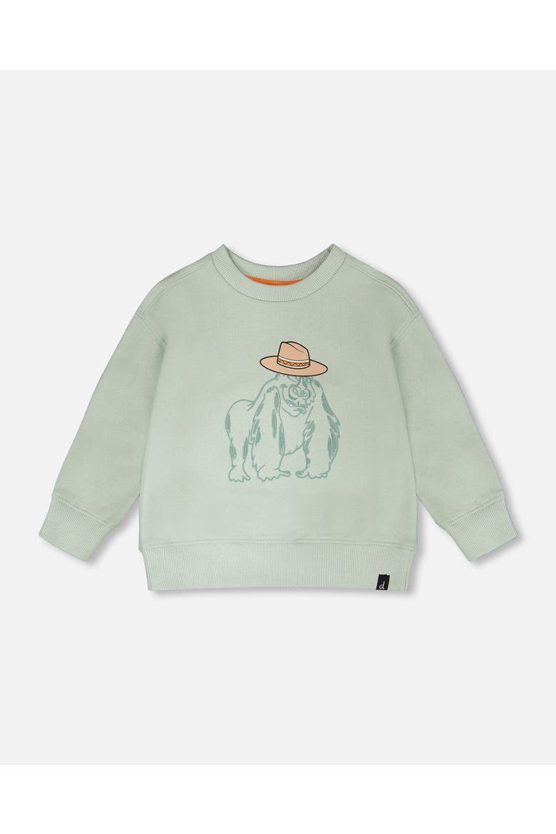 Long Sleeve Round Graphic French Terry Sweatshirt, Main, color, Mint Green