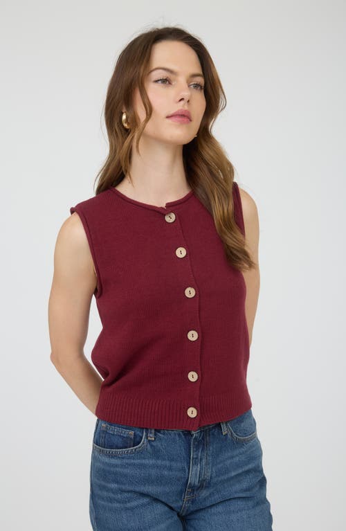 Blu Pepper Solid Button Front Sweater Vest In Purple
