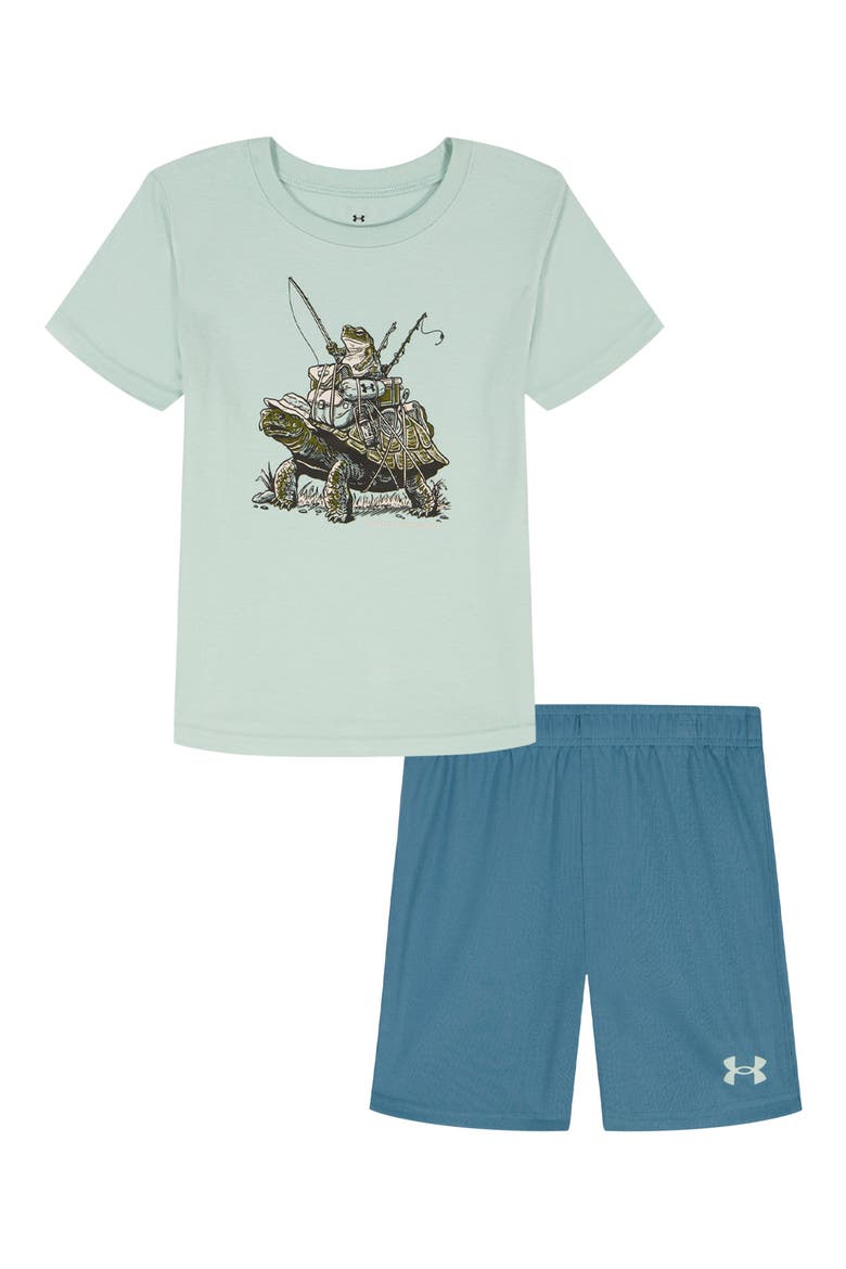 Kids' Slow Yer Roll Graphic T-Shirt & Shorts Set, Main, color, ENAMEL BLUE