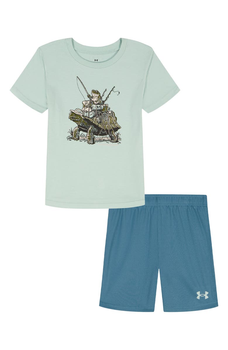 Under Armour Kids' Slow Yer Roll Graphic T-Shirt & Shorts Set, Main, color, Enamel Blue