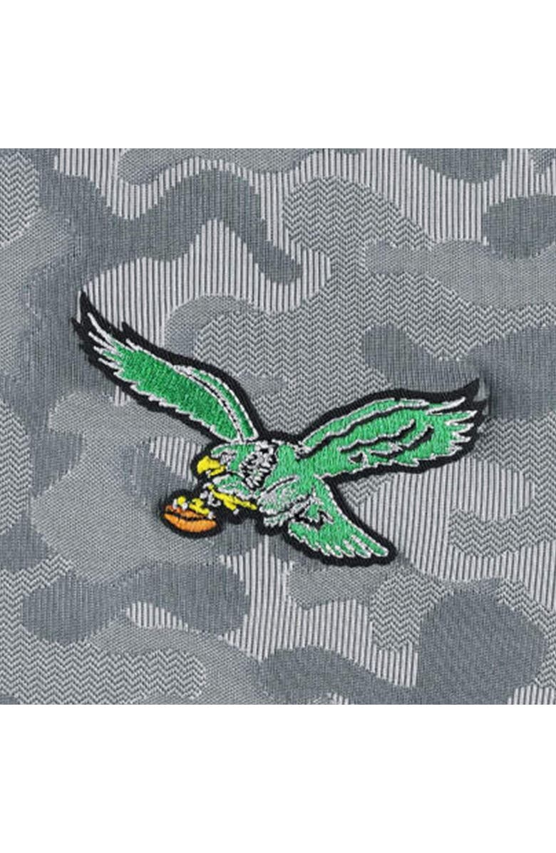 ANTIGUA Men's Antigua Gray Philadelphia Eagles Brigade Throwback Quarter-Zip Top, Alternate, color,